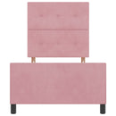 Box spring seng med hovedgærde Lyserød 90 x 190 cm Fløjl