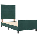 Box spring seng med hovedgærde Mørkegrøn 90 x 200 cm Fløjl