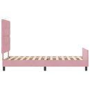 Box spring seng med hovedgærde Lyserød 90 x 200 cm Fløjl