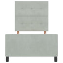 Box spring seng med hovedgærde Lysegrå 100 x 200 cm Fløjl