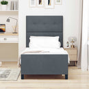 Box spring seng med hovedgærde Mørkegrå 100 x 200 cm Fløjl