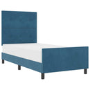 Box spring seng med hovedgærde Mørk blå 100 x 200 cm Fløjl