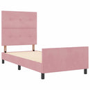 Box spring seng med hovedgærde Lyserød 100 x 200 cm Fløjl