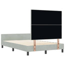 Box spring seng med hovedgærde Lysegrå 120 x 190 cm Fløjl
