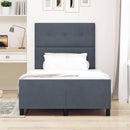 Box spring seng med hovedgærde Mørkegrå 120 x 190 cm Fløjl