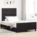 Box spring seng med hovedgærde Sort 120 x 190 cm Fløjl