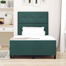 Box spring seng med hovedgærde Mørkegrøn 120 x 190 cm Fløjl