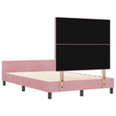Box spring seng med hovedgærde Lyserød 120 x 190 cm Fløjl