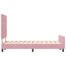 Box spring seng med hovedgærde Lyserød 120 x 190 cm Fløjl