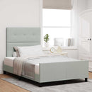 Box spring seng med hovedgærde Lysegrå 120 x 200 cm Fløjl