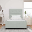 Box spring seng med hovedgærde Lysegrå 120 x 200 cm Fløjl
