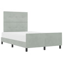 Box spring seng med hovedgærde Lysegrå 120 x 200 cm Fløjl