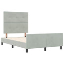 Box spring seng med hovedgærde Lysegrå 120 x 200 cm Fløjl