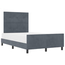 Box spring seng med hovedgærde Mørkegrå 120 x 200 cm Fløjl