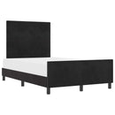 Box spring seng med hovedgærde Sort 120 x 200 cm Fløjl