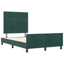 Box spring seng med hovedgærde Mørkegrøn 120 x 200 cm Fløjl