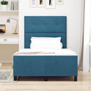 Box spring seng med hovedgærde Mørk blå 120 x 200 cm Fløjl