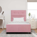 Box spring seng med hovedgærde Lyserød 120 x 200 cm Fløjl