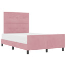 Box spring seng med hovedgærde Lyserød 120 x 200 cm Fløjl