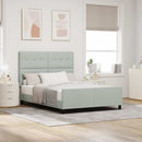 Box spring seng med hovedgærde Lysegrå 140 x 190 cm Fløjl