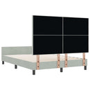 Box spring seng med hovedgærde Lysegrå 140 x 190 cm Fløjl