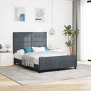 Box spring seng med hovedgærde Mørkegrå 140 x 190 cm Fløjl