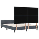 Box spring seng med hovedgærde Mørkegrå 140 x 190 cm Fløjl