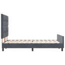 Box spring seng med hovedgærde Mørkegrå 140 x 190 cm Fløjl