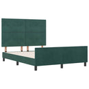 Box spring seng med hovedgærde Mørkegrøn 140 x 200 cm Fløjl