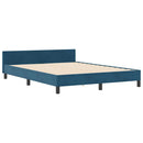 Box spring seng med hovedgærde Mørk blå 140 x 200 cm Fløjl