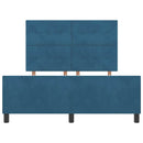 Box spring seng med hovedgærde Mørk blå 140 x 200 cm Fløjl