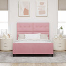 Box spring seng med hovedgærde Lyserød 140 x 200 cm Fløjl