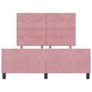 Box spring seng med hovedgærde Lyserød 140 x 200 cm Fløjl
