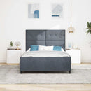 Box spring seng med hovedgærde Mørkegrå 160 x 200 cm Fløjl
