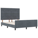 Box spring seng med hovedgærde Mørkegrå 160 x 200 cm Fløjl