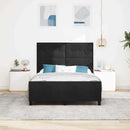 Box spring seng med hovedgærde Sort 160 x 200 cm Fløjl