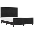 Box spring seng med hovedgærde Sort 160 x 200 cm Fløjl