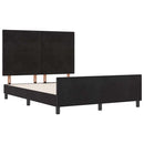 Box spring seng med hovedgærde Sort 160 x 200 cm Fløjl