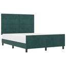 Box spring seng med hovedgærde Mørkegrøn 160 x 200 cm Fløjl
