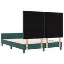 Box spring seng med hovedgærde Mørkegrøn 160 x 200 cm Fløjl