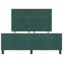 Box spring seng med hovedgærde Mørkegrøn 160 x 200 cm Fløjl