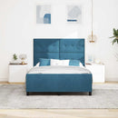 Box spring seng med hovedgærde Mørk blå 160 x 200 cm Fløjl