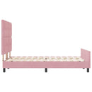Box spring seng med hovedgærde Lyserød 160 x 200 cm Fløjl