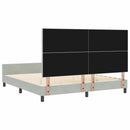 Box spring seng med hovedgærde Lysegrå 180 x 200 cm Fløjl