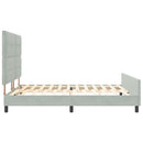 Box spring seng med hovedgærde Lysegrå 180 x 200 cm Fløjl