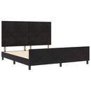 Box spring seng med hovedgærde Sort 180 x 200 cm Fløjl