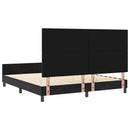Box spring seng med hovedgærde Sort 180 x 200 cm Fløjl