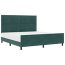 Box spring seng med hovedgærde Mørkegrøn 180 x 200 cm Fløjl