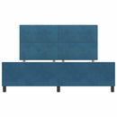 Box spring seng med hovedgærde Mørk blå 180 x 200 cm Fløjl