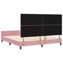 Box spring seng med hovedgærde Lyserød 180 x 200 cm Fløjl